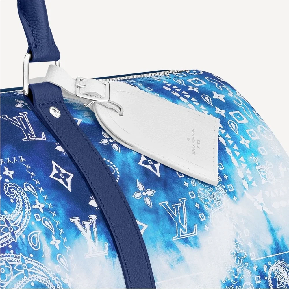 Louis Vuitton Leather Bandana Print Limited Edition Keepall 50B Duffle Bag